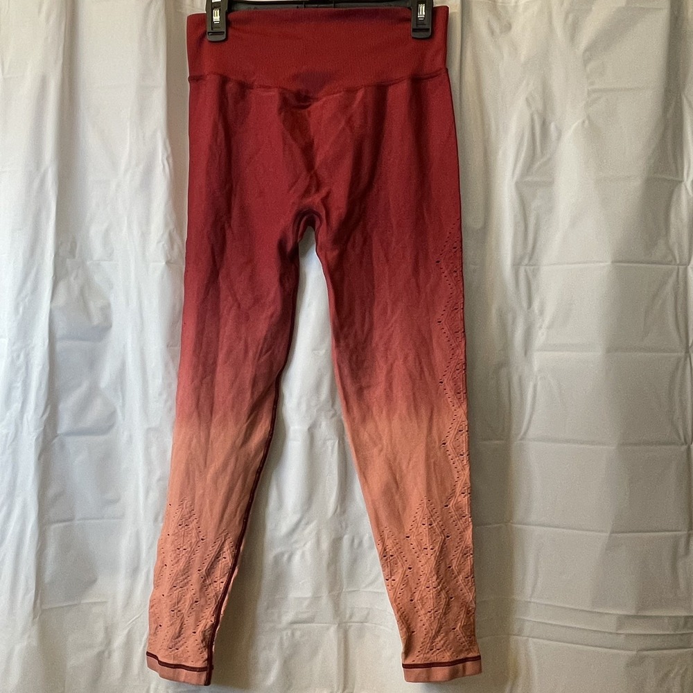 Victoria's Secret PINK Active Leggings Sz‎ L Laser Cut Ombre High Waist Seamless